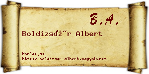 Boldizsár Albert névjegykártya