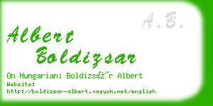 albert boldizsar business card